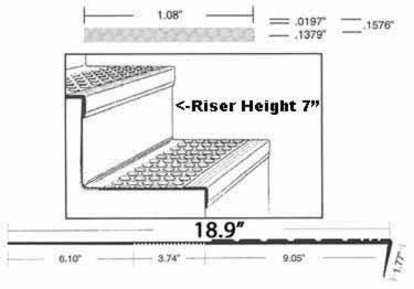 Rubber Stair Treads | Non Slip One-Piece Tread and Riser large image 2
