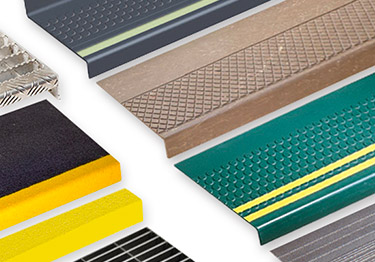 Stair treads and non-slip tape for stairs and ramps.