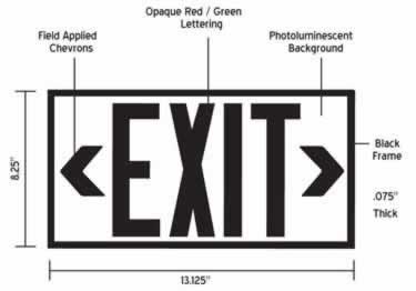 sign exit signs 50ft economy ul924